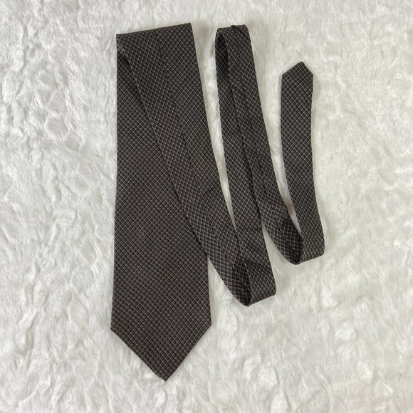NEO Bill Blass Black Geometric Silk Tie - Picture 1 of 5
